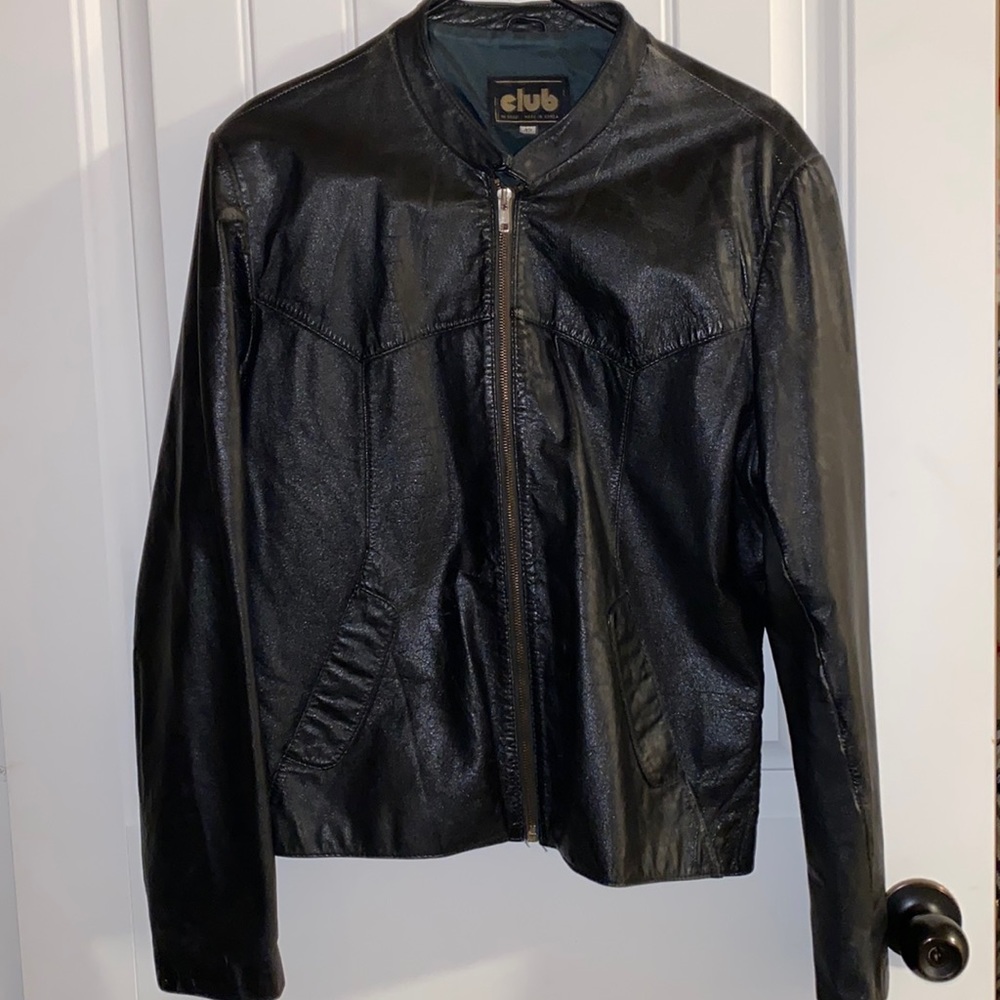 Women’s leather moto jacket